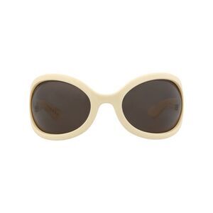 Gucci Shield-Frame Injection Sunglasses Ivory Womens